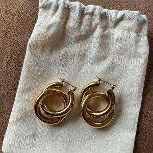 Whistles large double tube hoop earrings